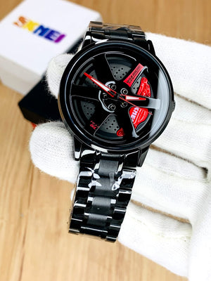 Rotating Wheel Rim Watch For Men's