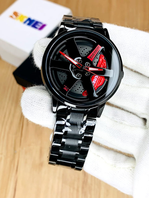 Rotating Wheel Rim Watch For Men's