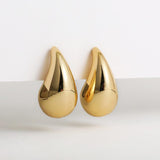 Chunky Dome Drop Earrings For Women Glossy Thick Teardrop Earrings Dupes Lightweight Hoops