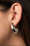 Chunky Dome Drop Earrings For Women Glossy Thick Teardrop Earrings Dupes Lightweight Hoops
